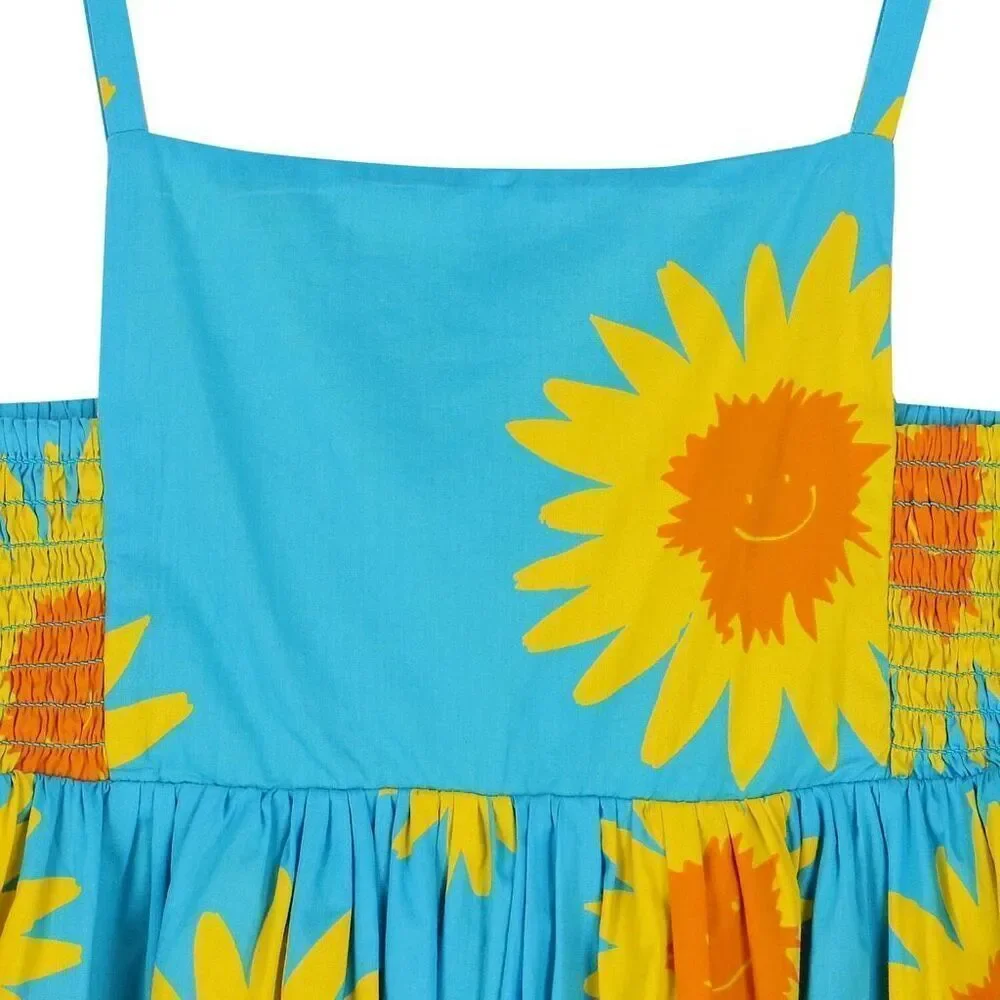 NWT Stella McCartney Kids Sunflowers Cotton Dress. Size 12